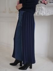PLİSE DETAYLI, BOL PAÇA KOT PANTALON